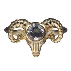 ARIES Zodiac ring / Gold / sz 8 / NWOT